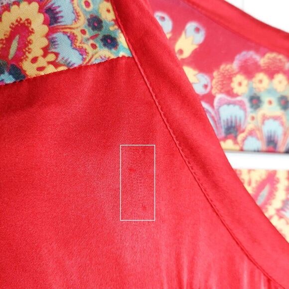 Johnny Was Yokito Embroidered Tunic Top Silk Shirt Pullover Short Sleeves Medium - Picture 8 of 8